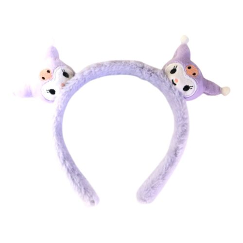 Vincha con 2 peluches Kuromi lila