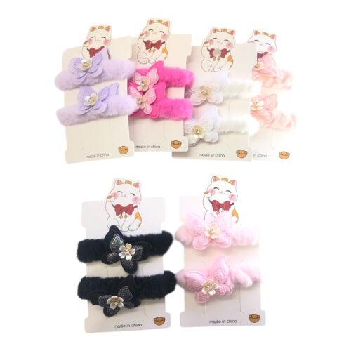 Colero de peluche con mariposa x2