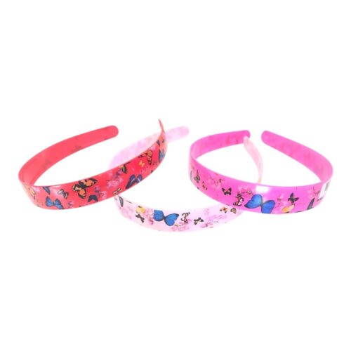 Vincha plastica c/mariposa-flores