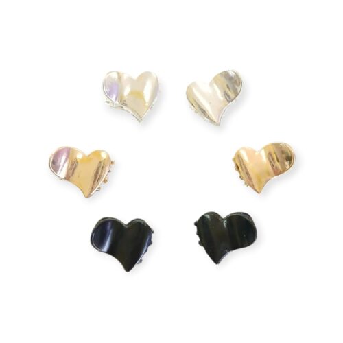 Broches metal corazón