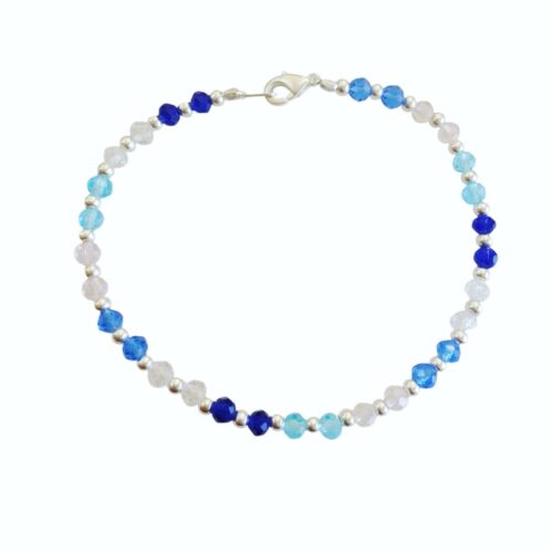 Pulsera plata Cristal con Gancho