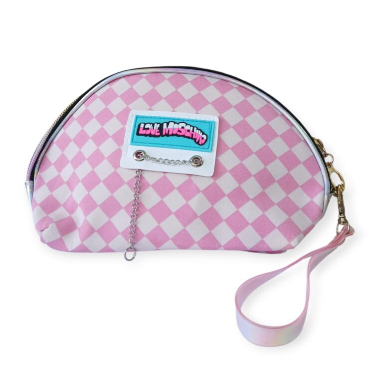 Porta cosmetico con cadena  rosa