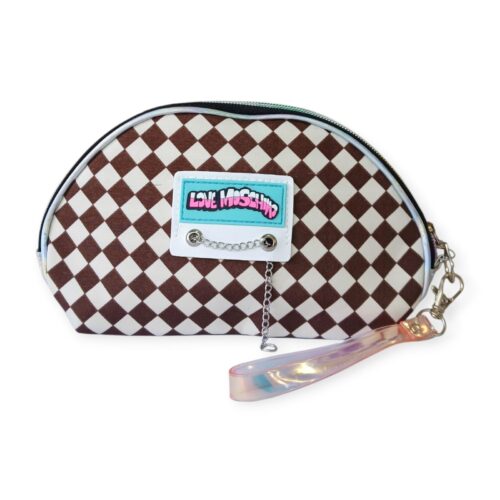 Porta cosmetico con cadena marron
