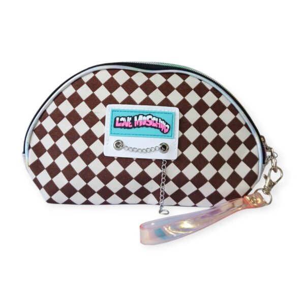 Porta cosmetico con cadena marron