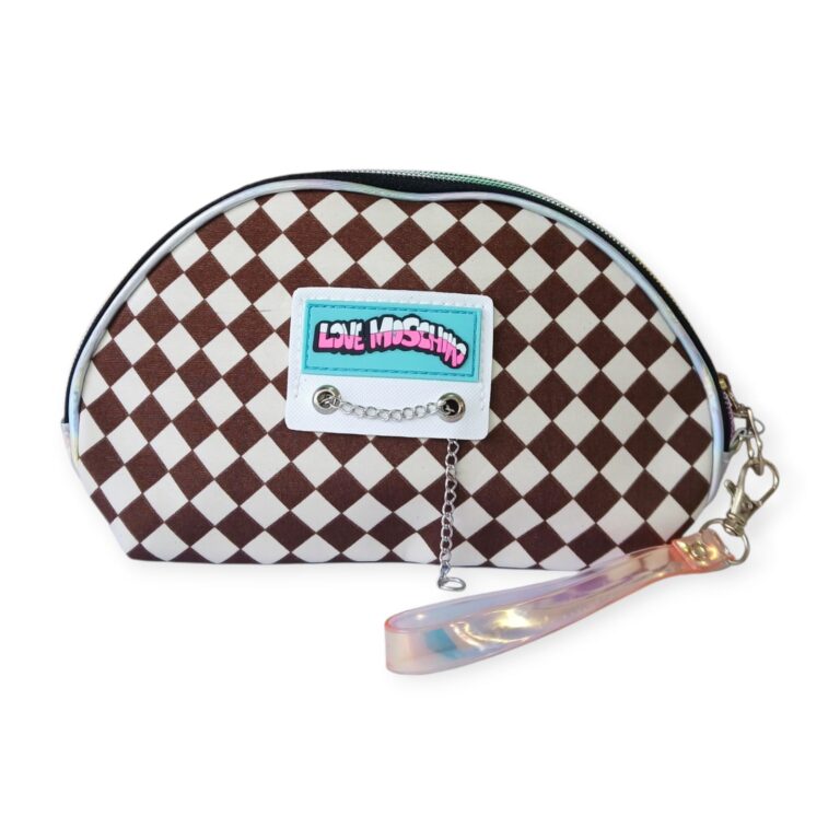 Porta cosmetico con cadena marron