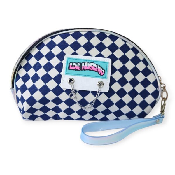 Porta cosmetico con cadena  azul