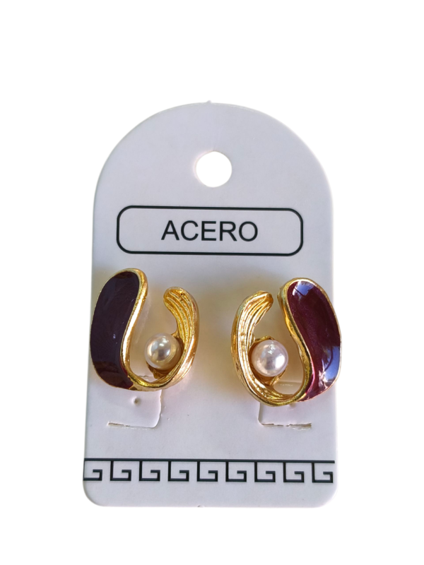 Aro AQD esmaltado con perla.