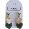Aro AQD 2 corazones esmaltado colgantes.