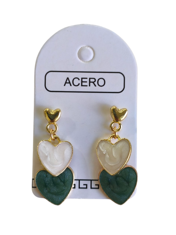 Aro AQD 2 corazones esmaltado colgantes.