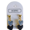 Aro AQD 2 corazones esmaltado colgantes.