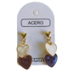Aro AQD 2 corazones esmaltado colgantes.