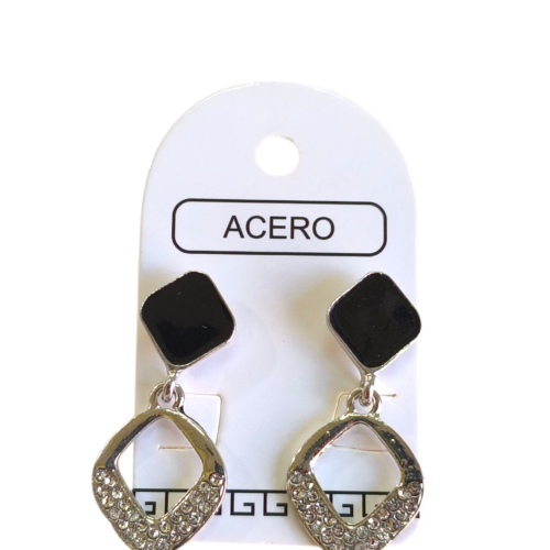 Aro AQ rombo esmaltado con colgante.