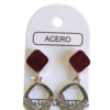 Aro AQ rombo esmaltado con colgante.