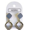 Aro AQ rombo esmaltado con colgante.