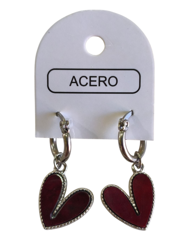 Aro AQ argolla con corazón esmaltado.