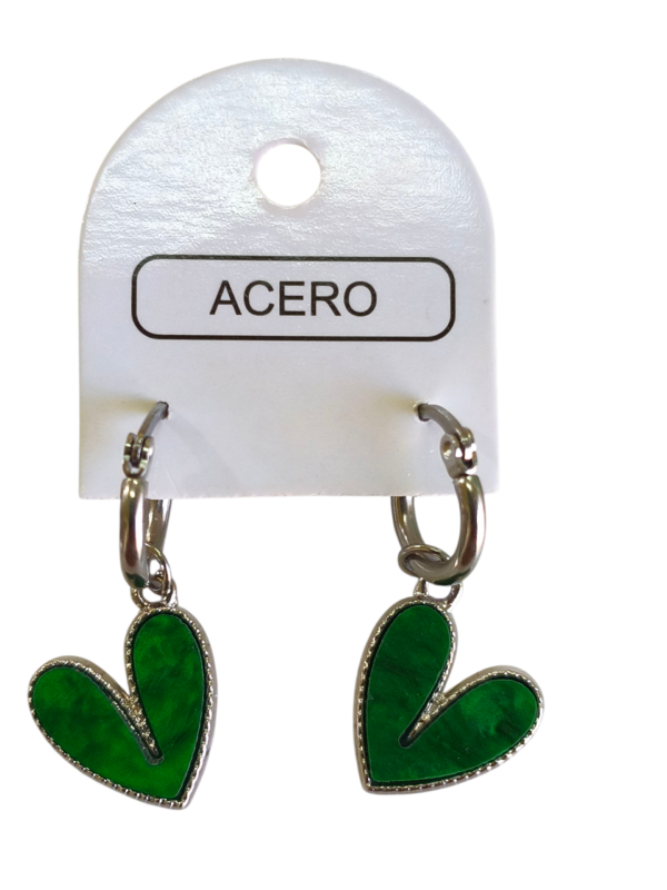 Aro AQ argolla con corazón esmaltado.
