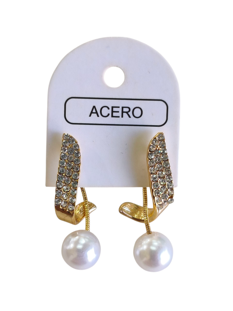 Aro AQD colgante strass con perla.