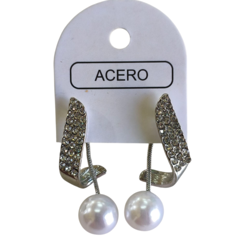 Aro AQ colgante strass con perla.