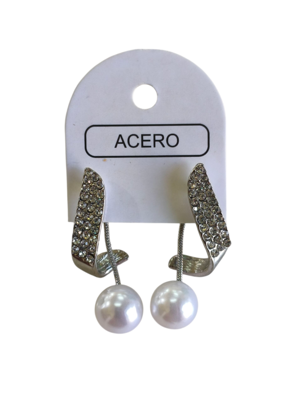 Aro AQ colgante strass con perla.