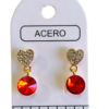 Aro AQD corazón strass colgante.