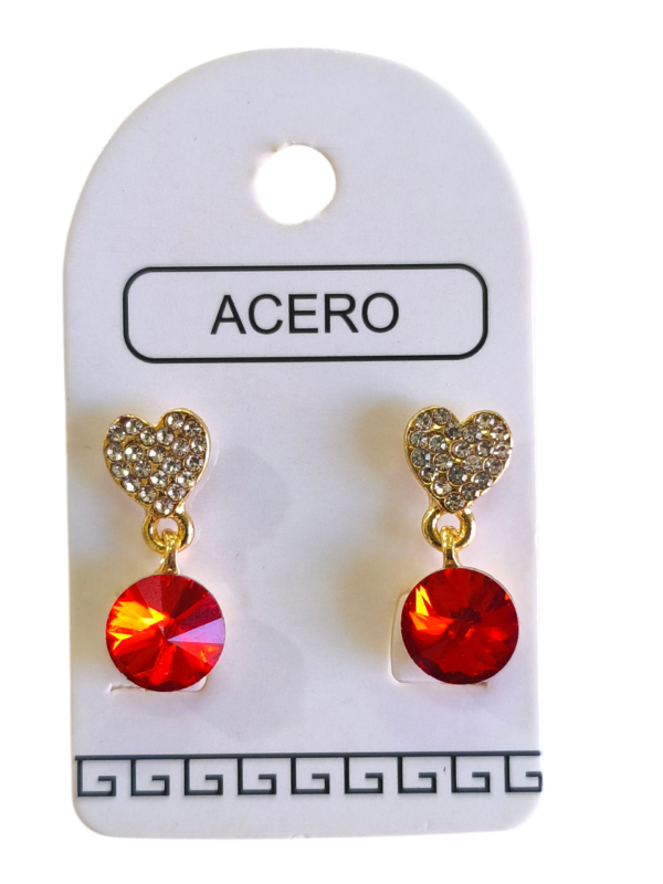 Aro AQD corazón strass colgante.