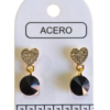 Aro AQD corazón strass colgante.