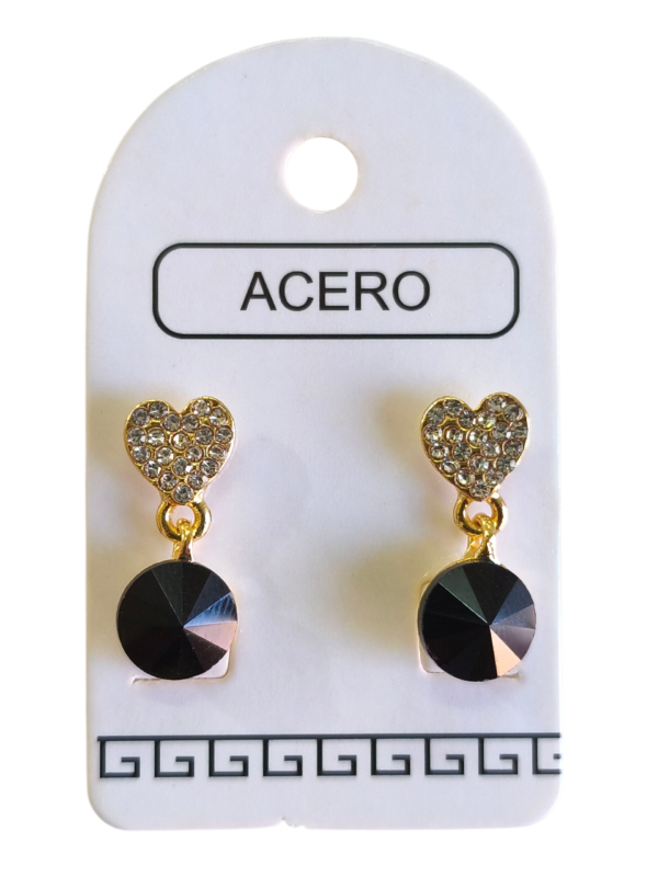 Aro AQD corazón strass colgante.