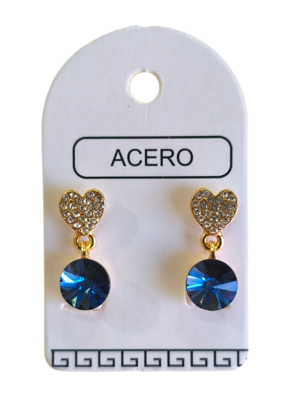 Aro AQD corazón strass colgante.