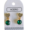 Aro AQD corazón strass colgante.