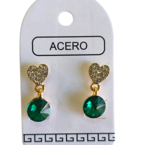 Aro AQD corazón strass colgante.