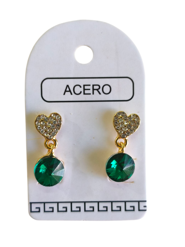 Aro AQD corazón strass colgante.