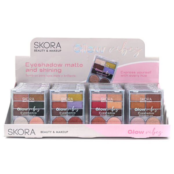 Sombra para ojos Mate c/brillo x8 colores Skora