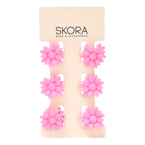 Broche flores x6u.