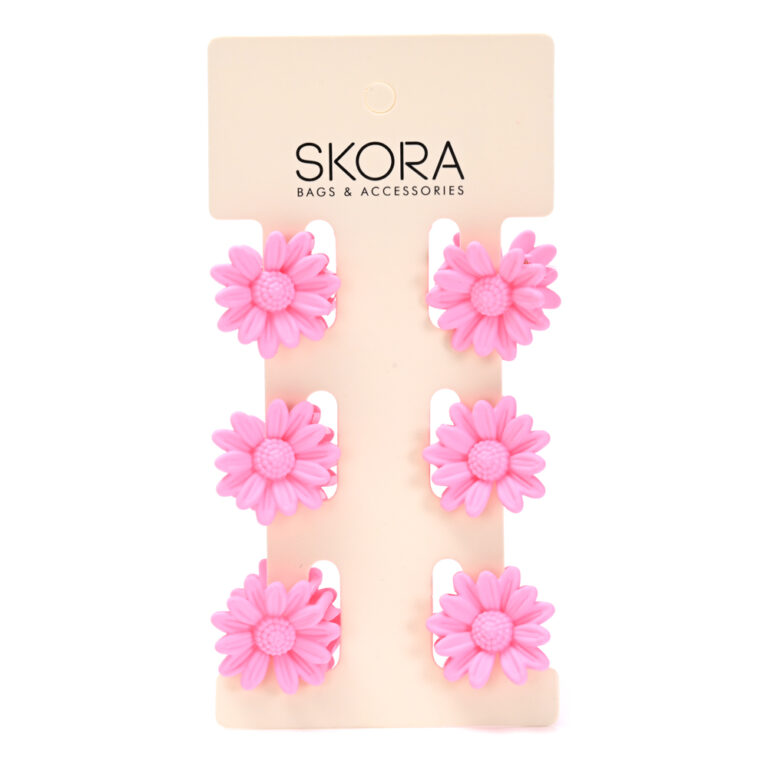 Broche flores x6u.