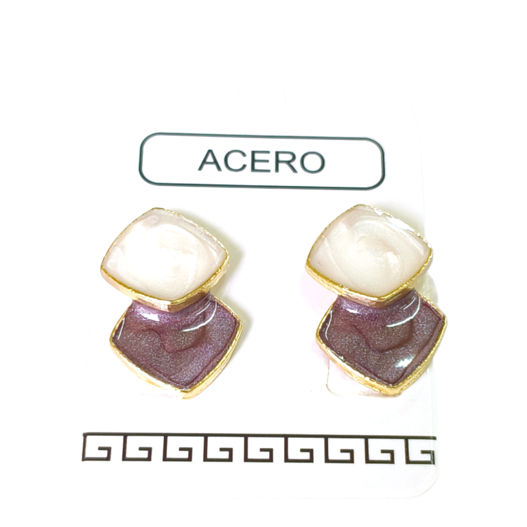 Aro AQD cuadraditos cruzados esmaltados