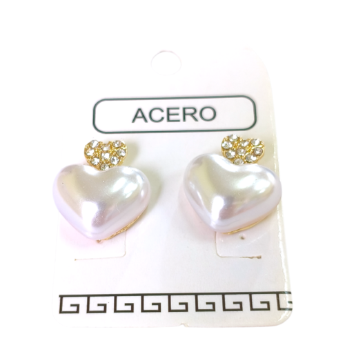 Aro AQD corazón strass perla