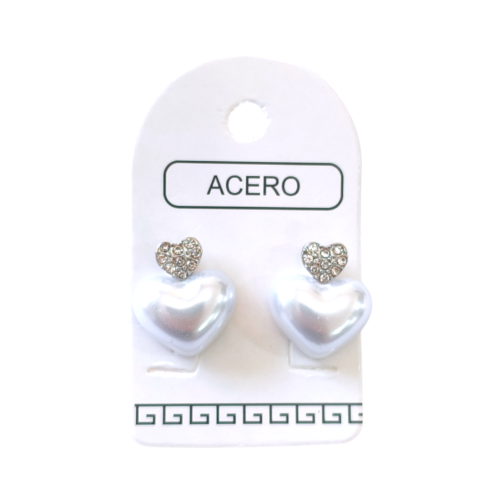 Aro AQ corazón strass perla