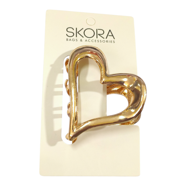 Broches corazón metal plat/dor