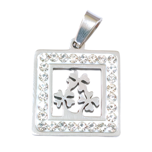Copia de Dije AQ strass cuadrado tréboles