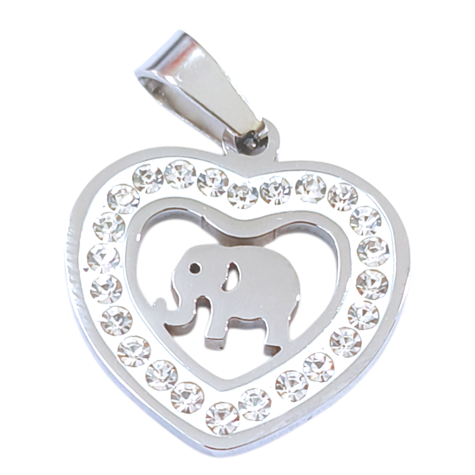 Dije AQ strass corazón elefante