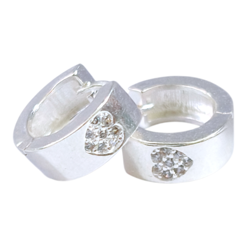 Aro Plata 925 Huggies/pasante con cubic