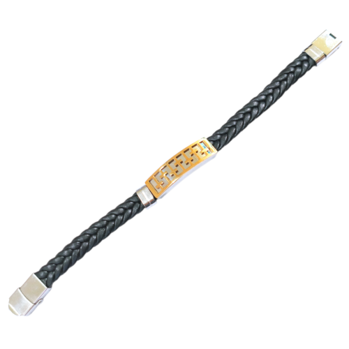 Pulsera AQ malla eco cuero con dije
hombre