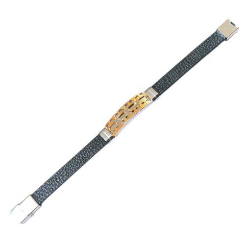 Pulsera AQ malla eco cuero con dije
hombre