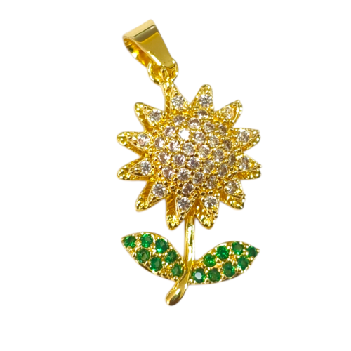 Dije AQD Premium con cubic girasol