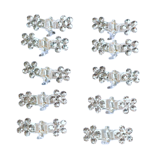 Minis Brochecitos flores de strass x12u
