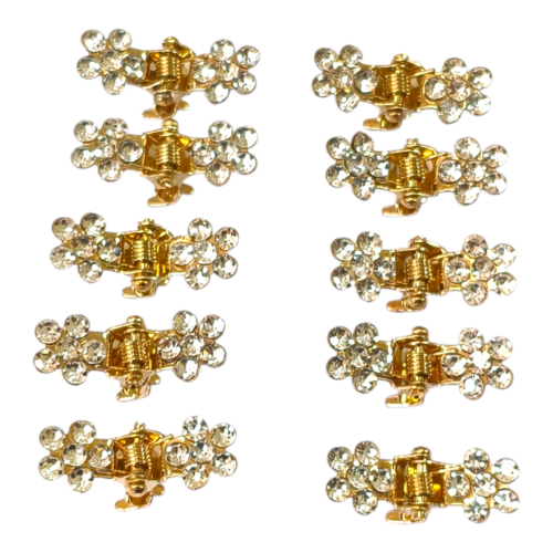 Minis Brochecitos flores de strass x12u