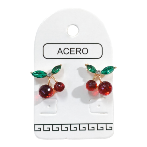 Aro AQD cerezas strass rojo/verde
