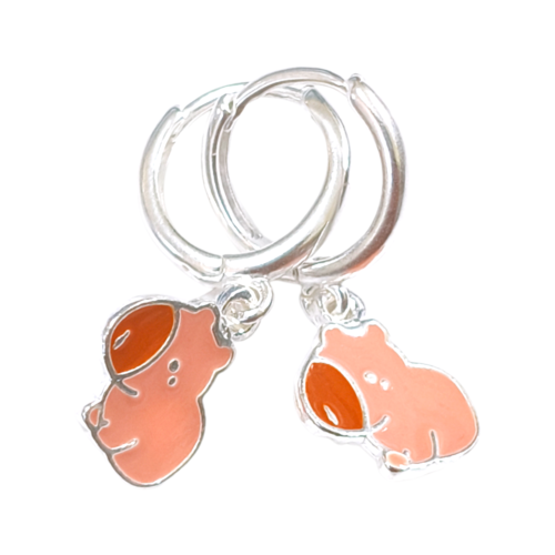 Aro Pl argolla con dije Capibara