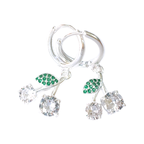 Aro Pl 925 Huggies lisos con dije cubic