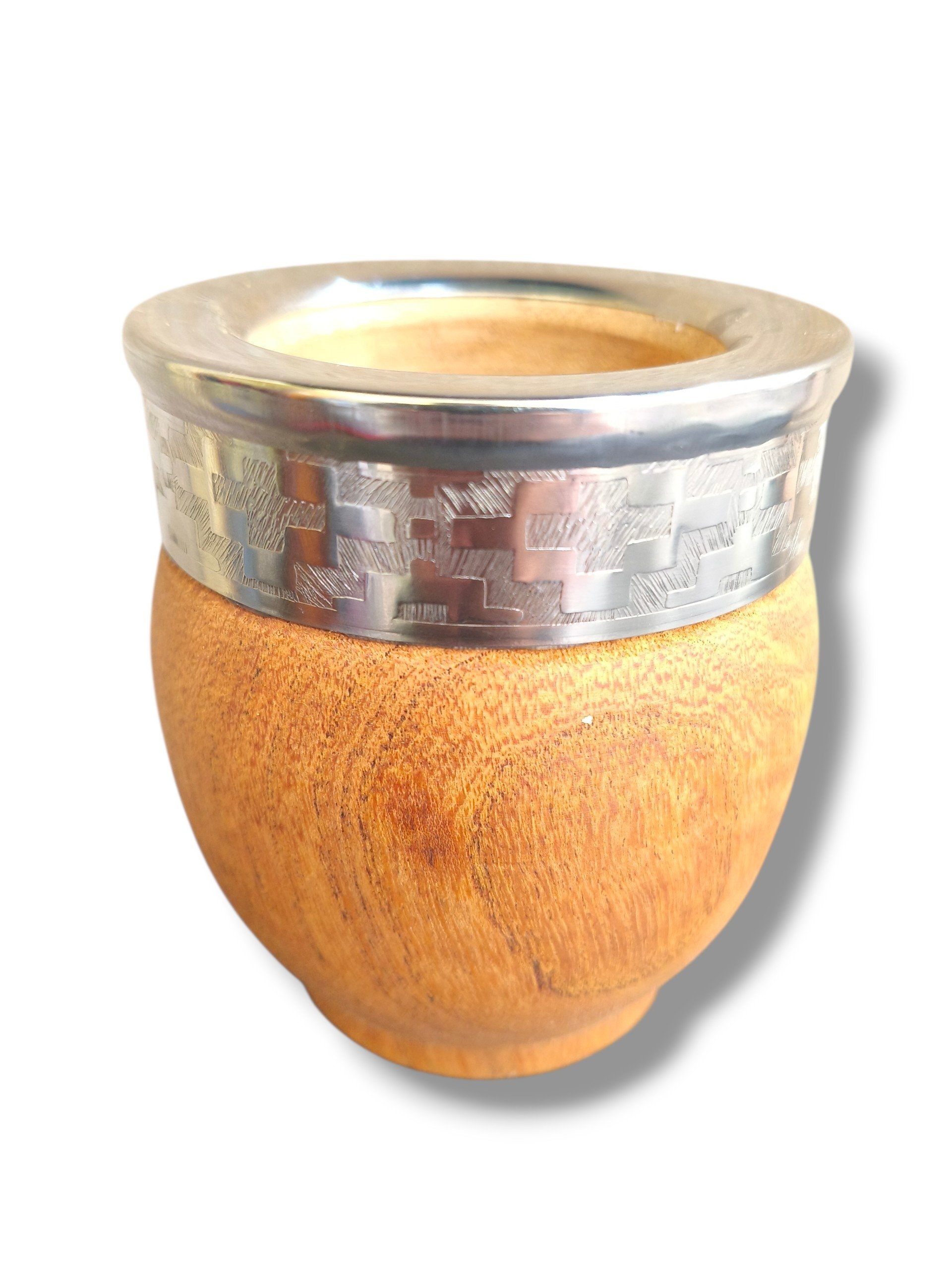 Mate Algarrobo, modelo Imperial, virola de acero, PULIDO